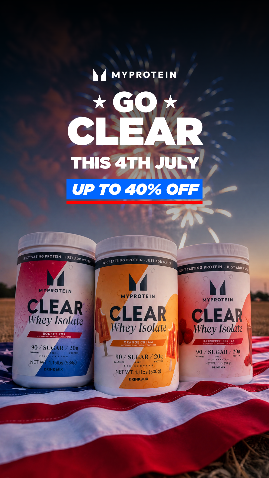 Myprotein Facebook ad from Jul 1, 2026