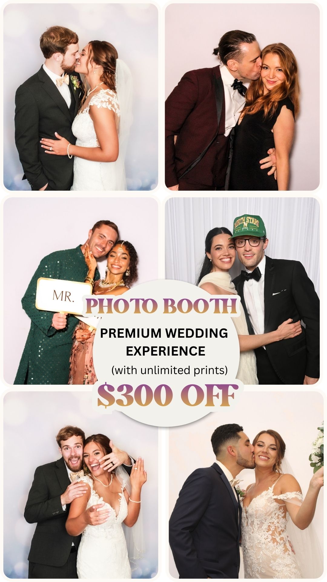DFW Photo Booth Pros Facebook ad: $300 Off Luxury Wedding Photo Booth