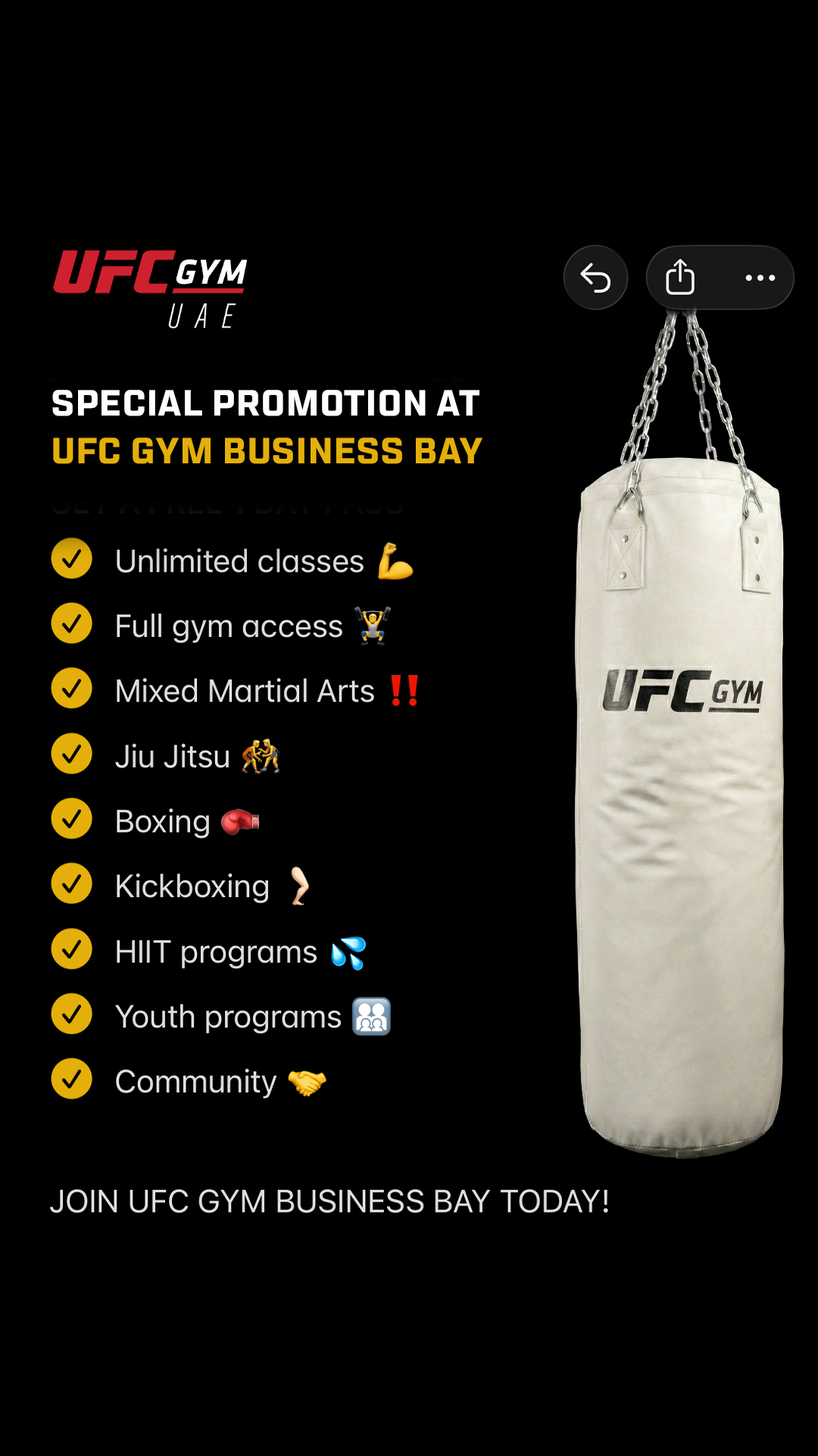 UFC GYM UAE Facebook ad