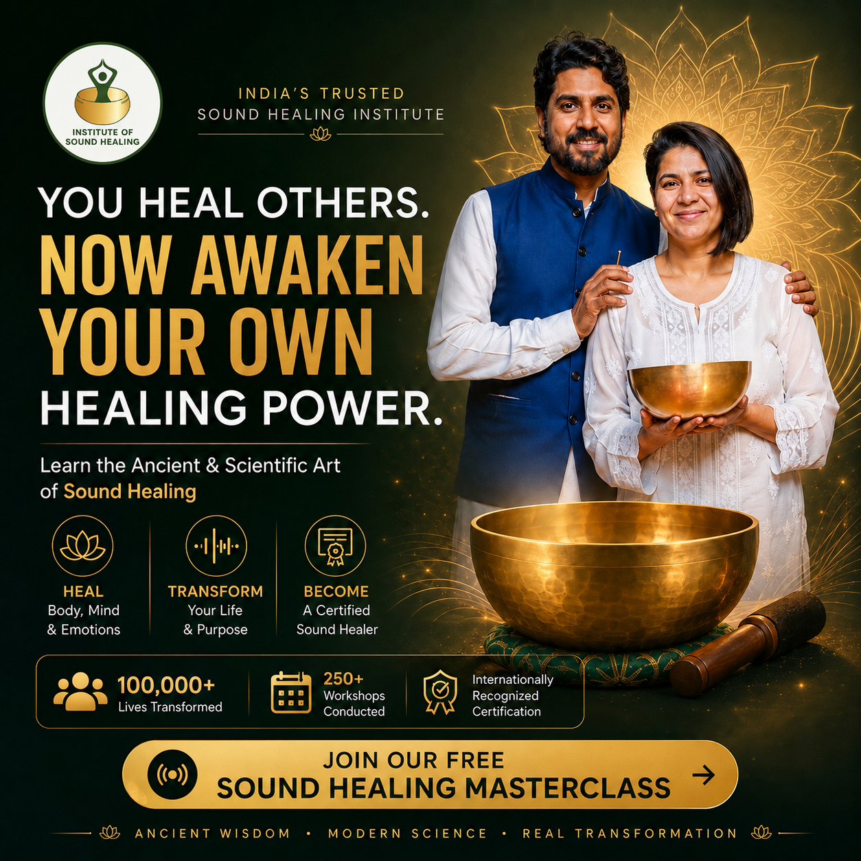 Institute of Sound Healing Training Facebook ad