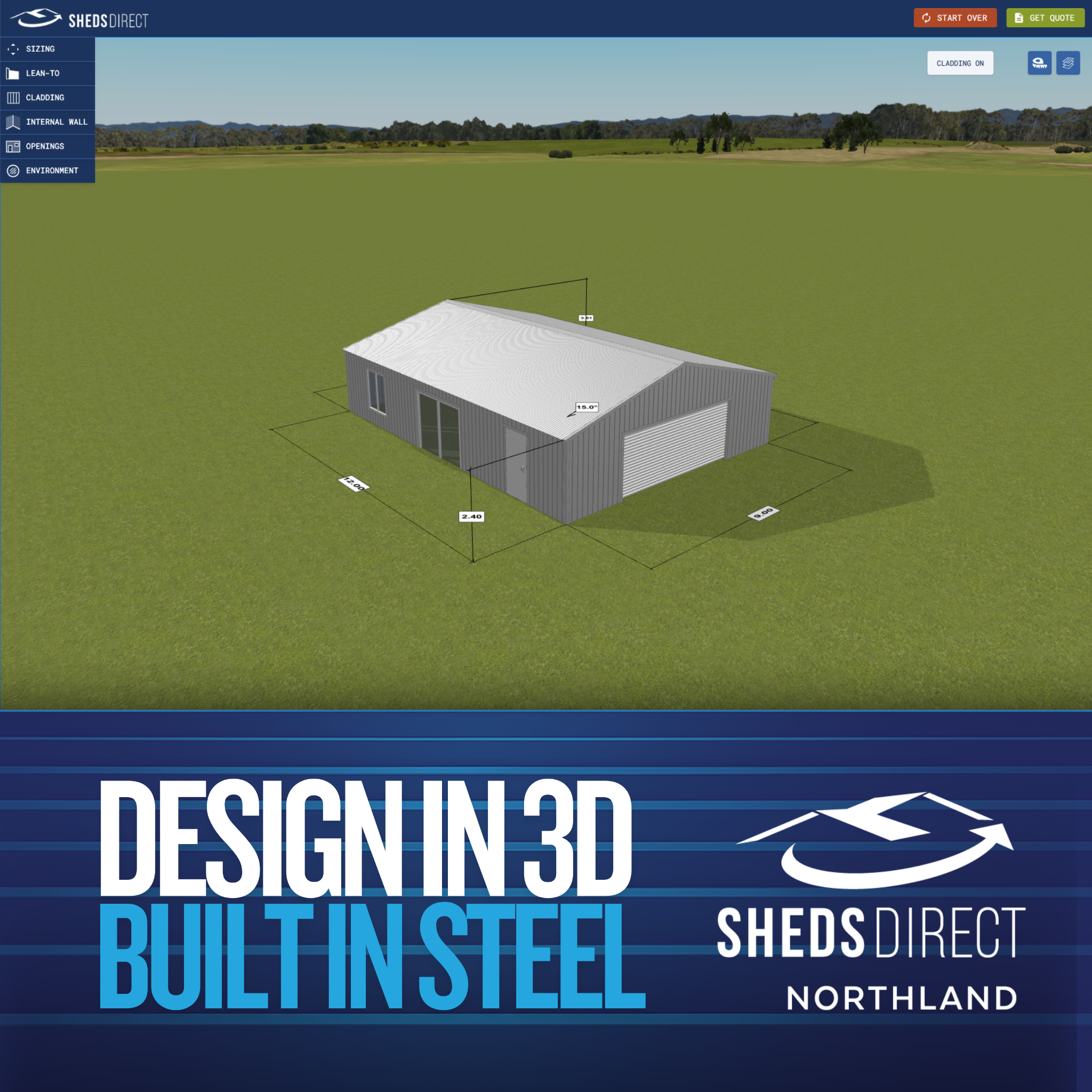 Sheds Direct Ltd Facebook ad: Kitset or Turnkey