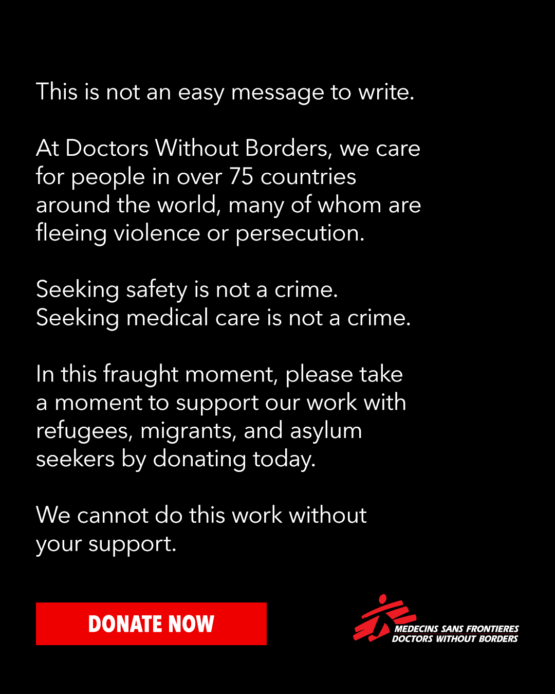 Doctors Without Borders/Médecins Sans Frontières (MSF) Facebook ad