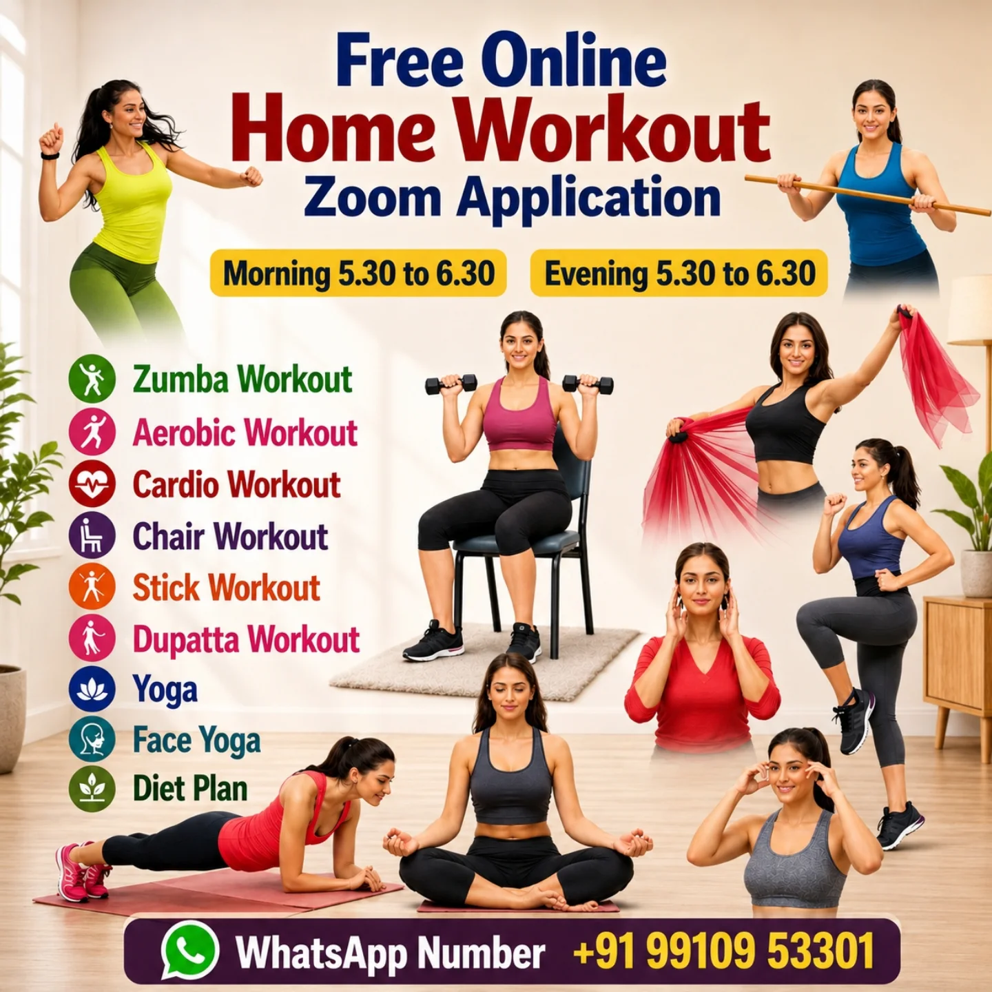 Fitness Coach Deepika Facebook ad: Free Online Workout Session