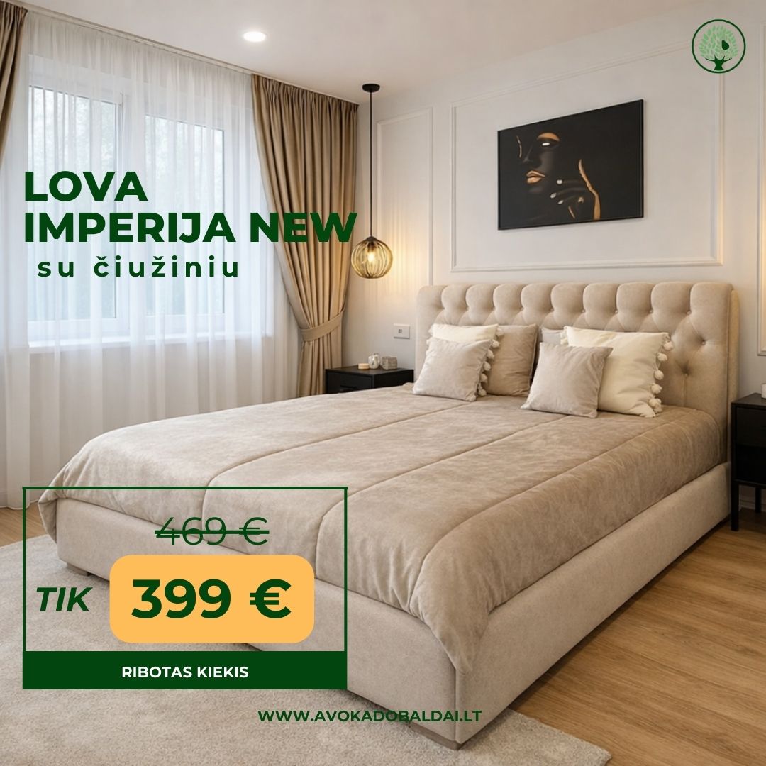Avokado Baldai Facebook ad: Lova su čiužiniu tik 399 €
