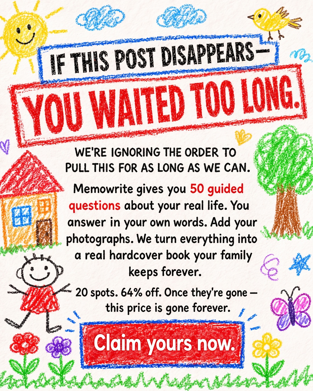 Memowrite Facebook ad