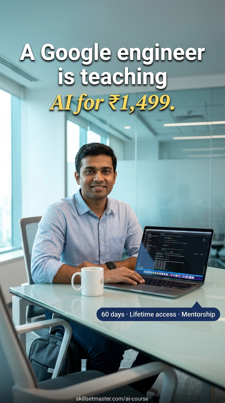 Tech and AI with Aryan Facebook ad: Learn AI from a Google Engineer · ₹1,499