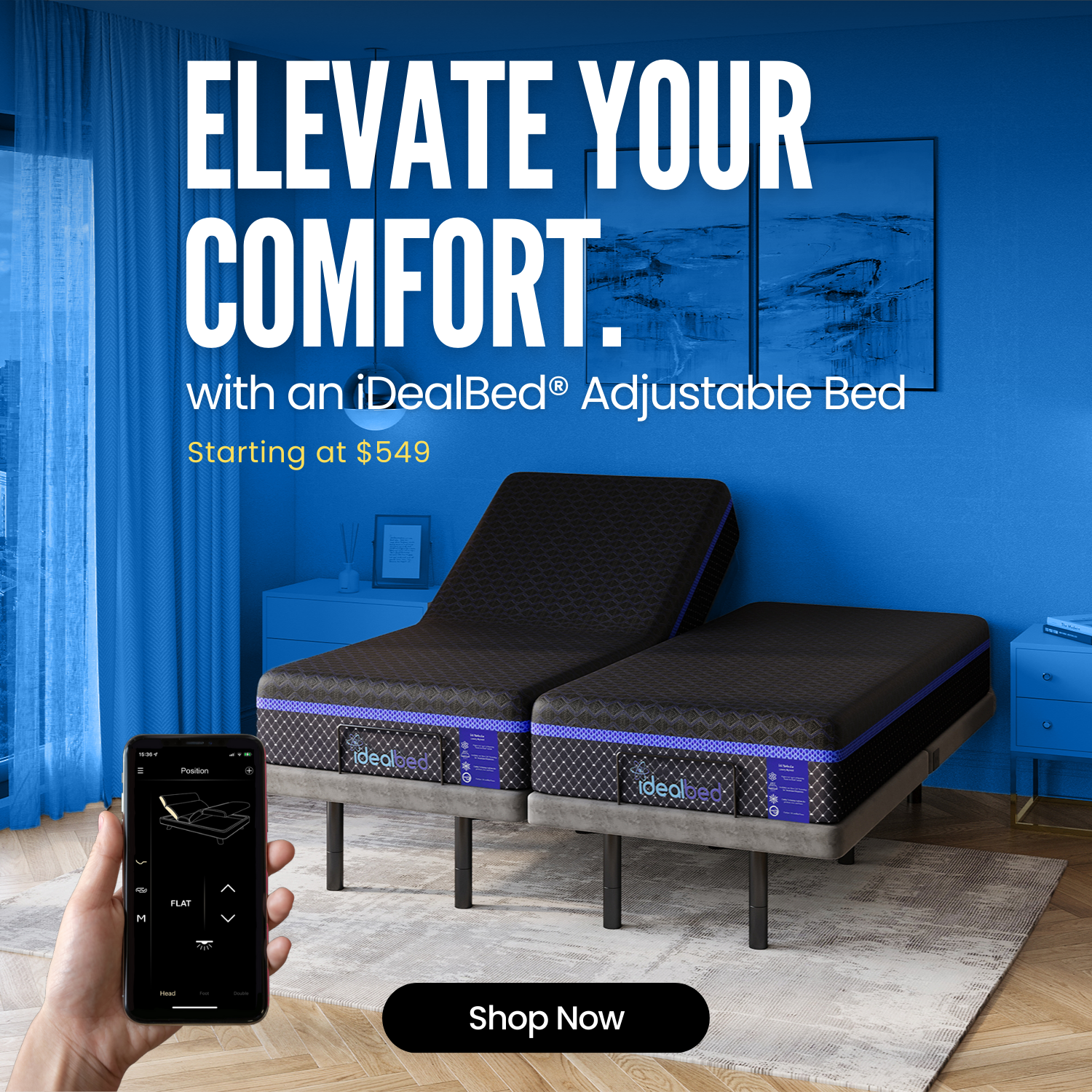 DealBeds.com Facebook ad: Discover Effortless Comfort with the iDealBed 3i Custom…