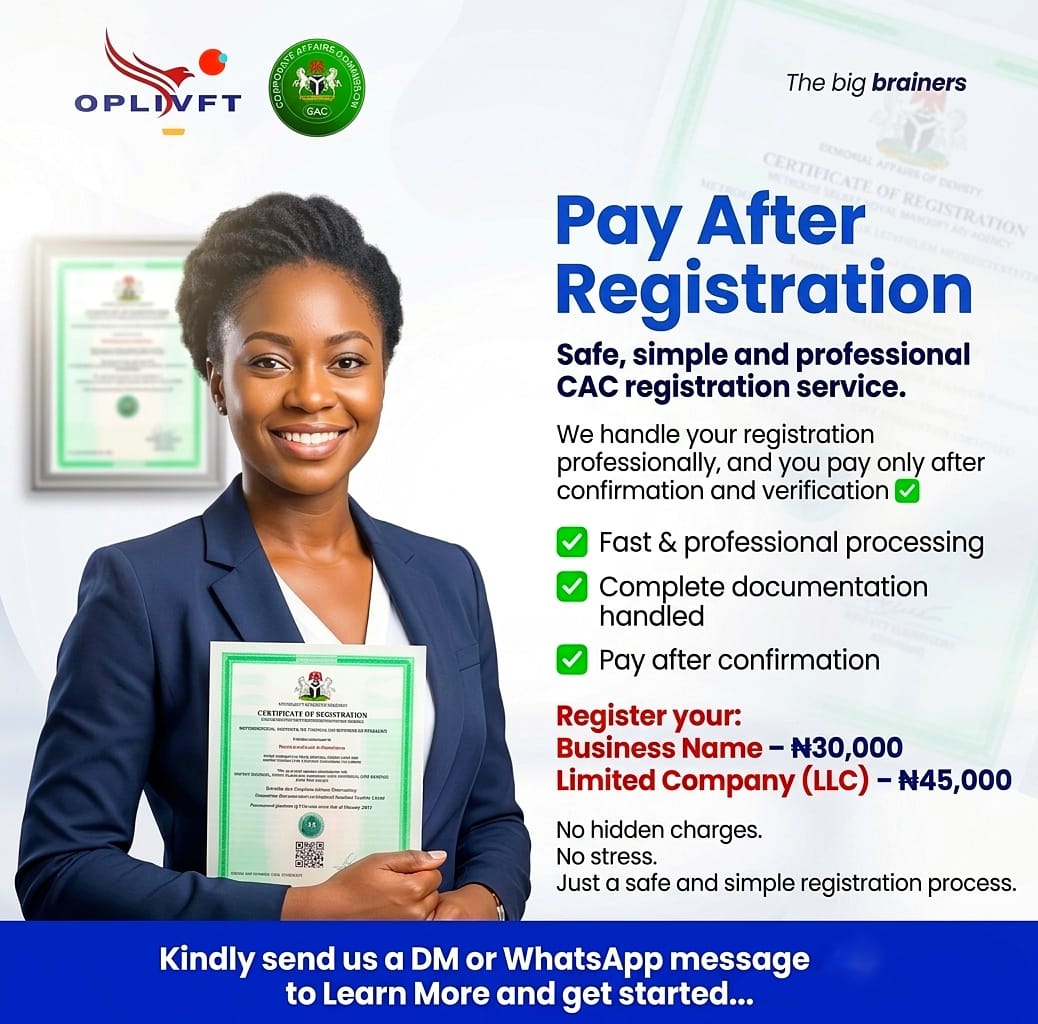 Oplivft Business Development Services Ltd Facebook ad: Kindly send us a DM to