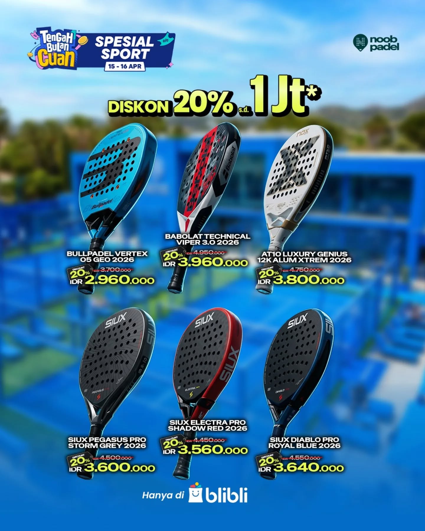 NOOB PADEL Facebook ad: Waktunya naik level di lapangan!