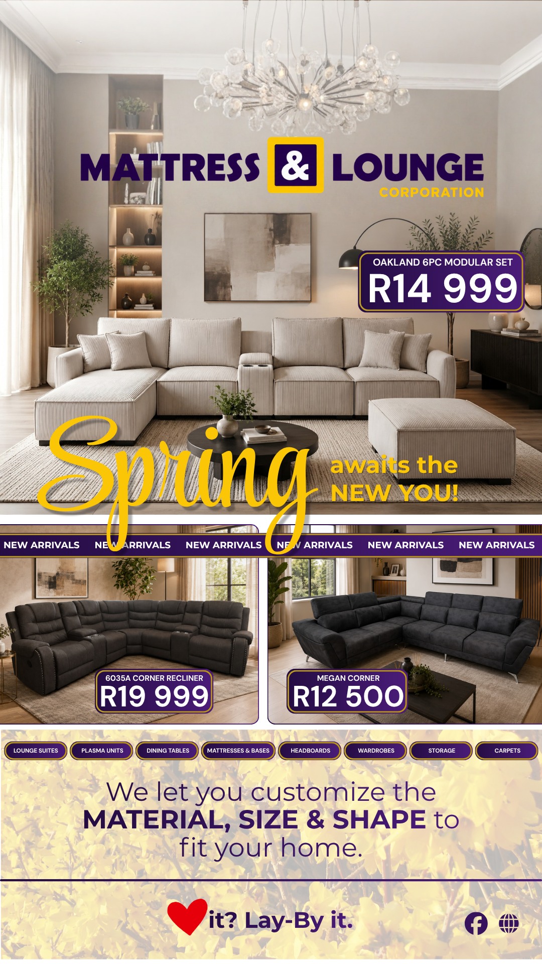 Mattress & Lounge Corporation - Rustenburg Facebook ad: SPRING IS HERE!