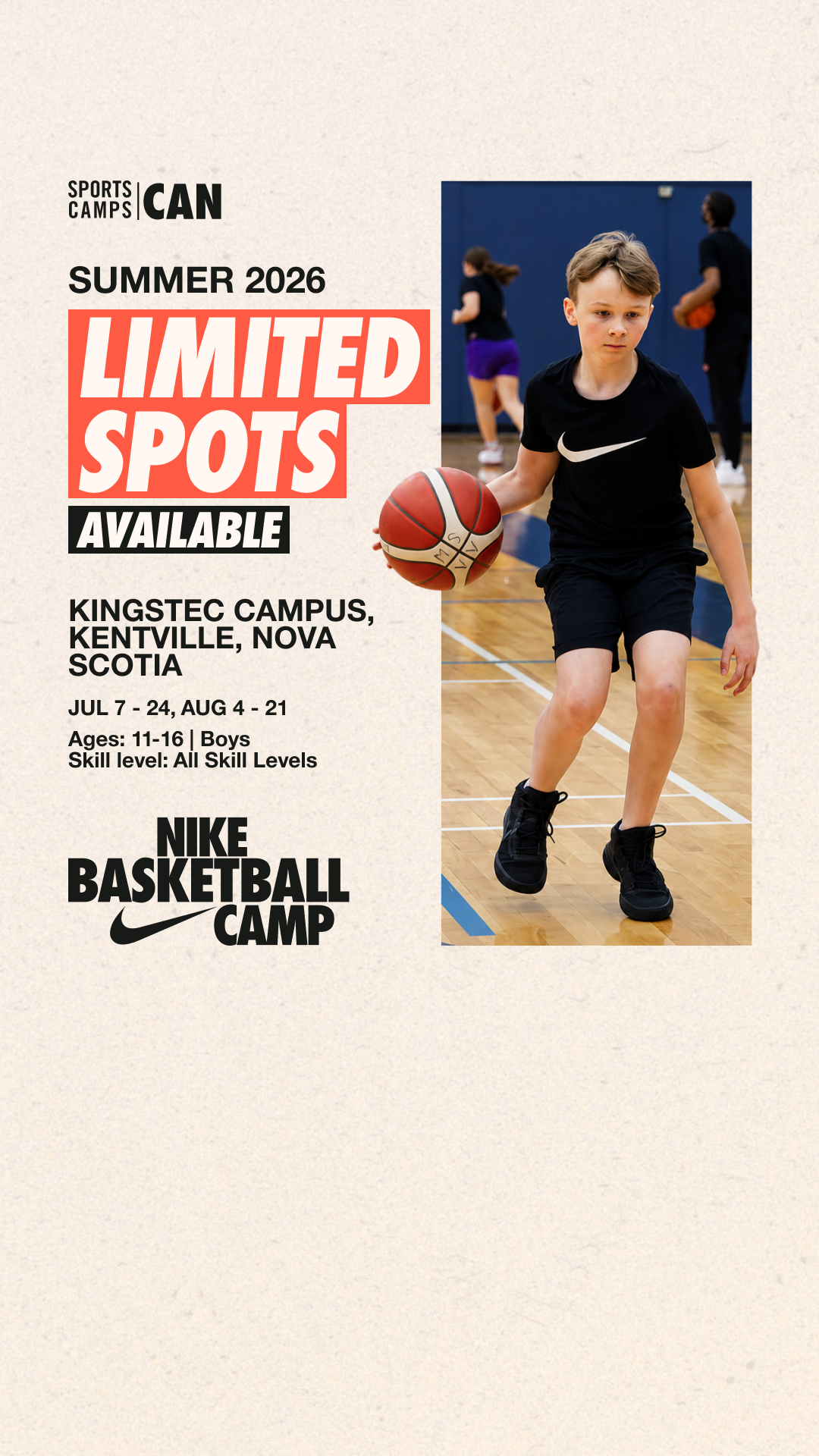 Nike Sports Camps Canada Facebook ad