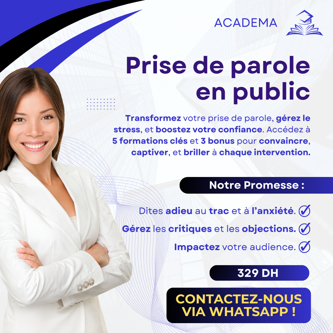 Academa Facebook ad: Confiance en soi, affirmation, évolution