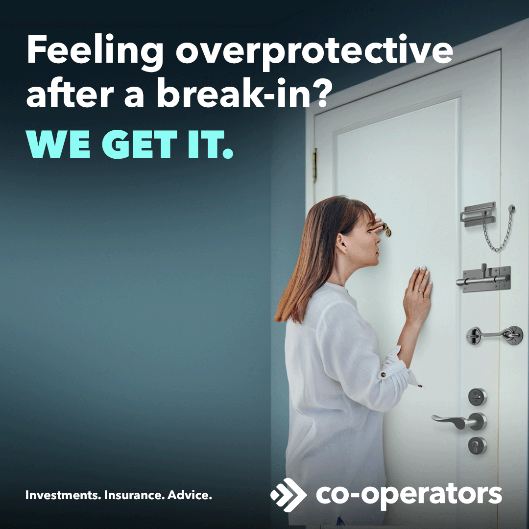 Co-operators Facebook ad: Feeling overprotective after a break-in?