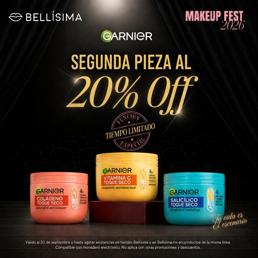 Bellisima Facebook ad: 20% OFF en tu segunda pieza Garnier