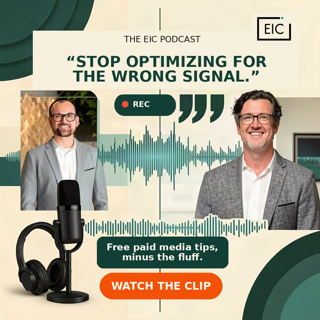 EIC Agency Facebook ad: Stop Tracking the Wrong Metrics