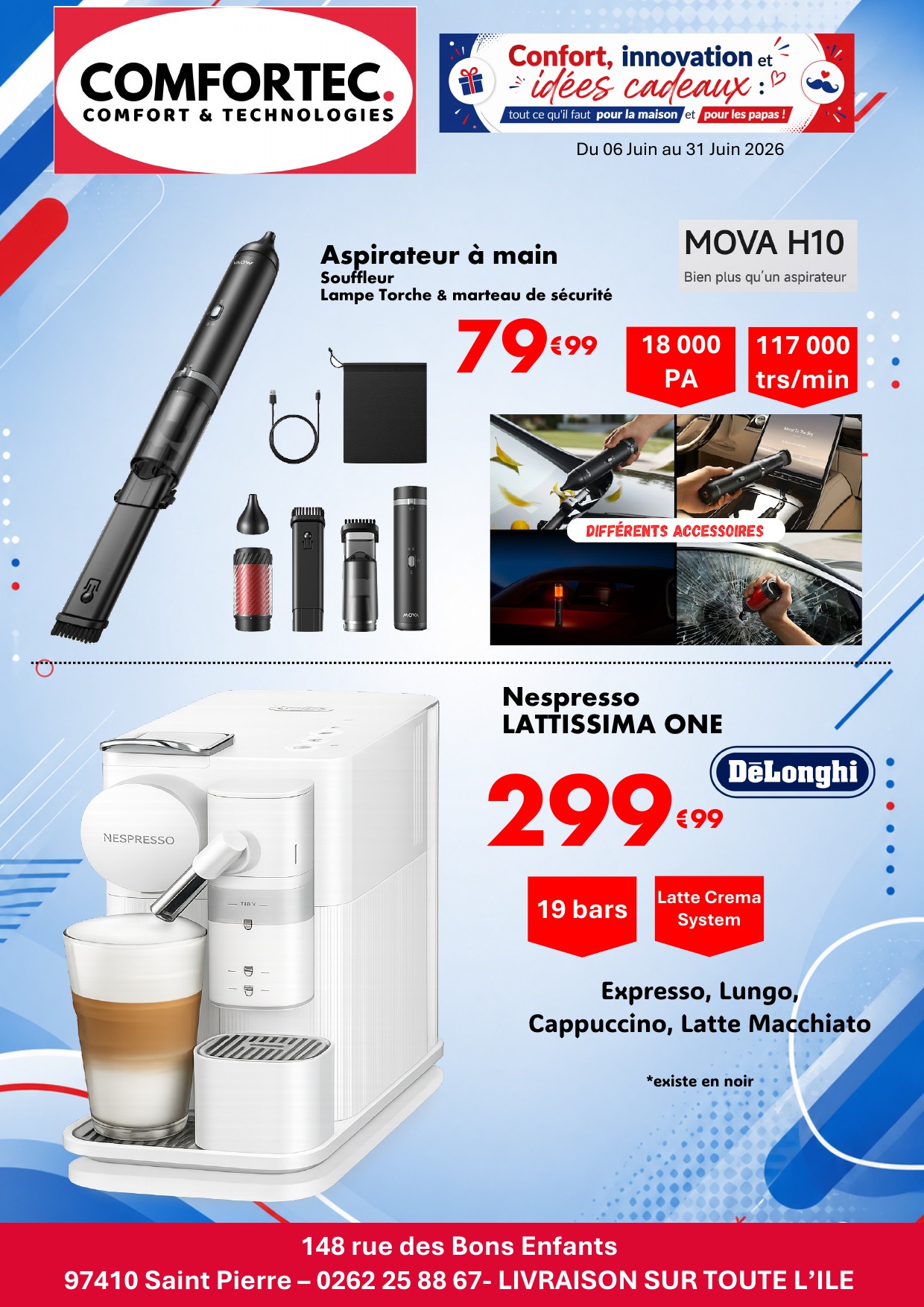 Comfortec Facebook ad: Des idées cadeaux pour les papas, des solutions…
