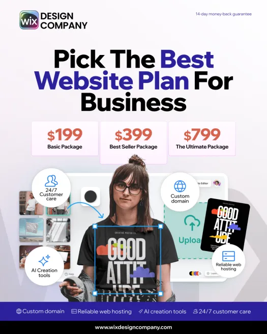 Wix Design Company Facebook ad: Your website is your digital storefront, make it…