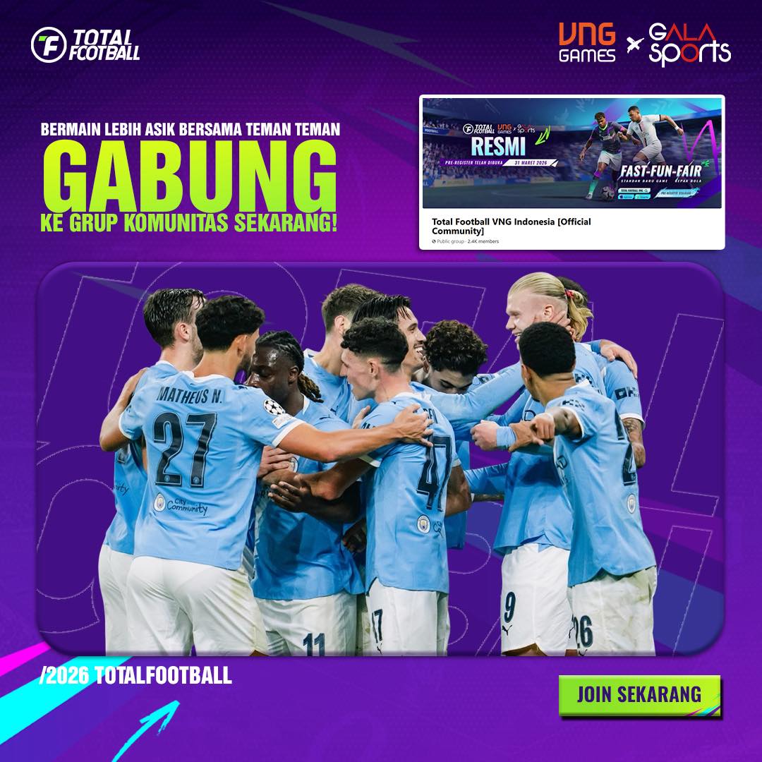 Total Football VNG Facebook ad: Main bareng = lebih seru!
