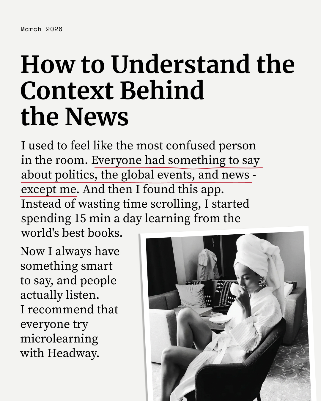 Headway App Facebook ad