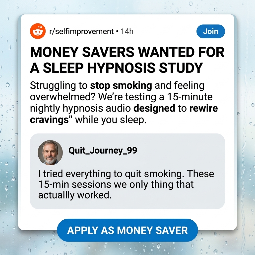 Hypnosis to Stop Smoking Facebook ad