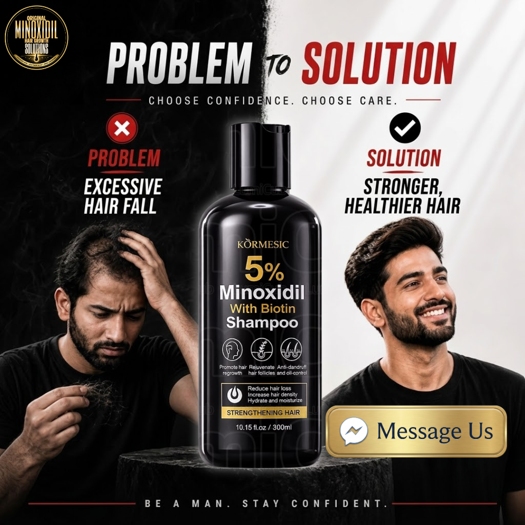 Original Monoxidil Hair Growth Solutions Facebook ad: Fast Action, Fast Results