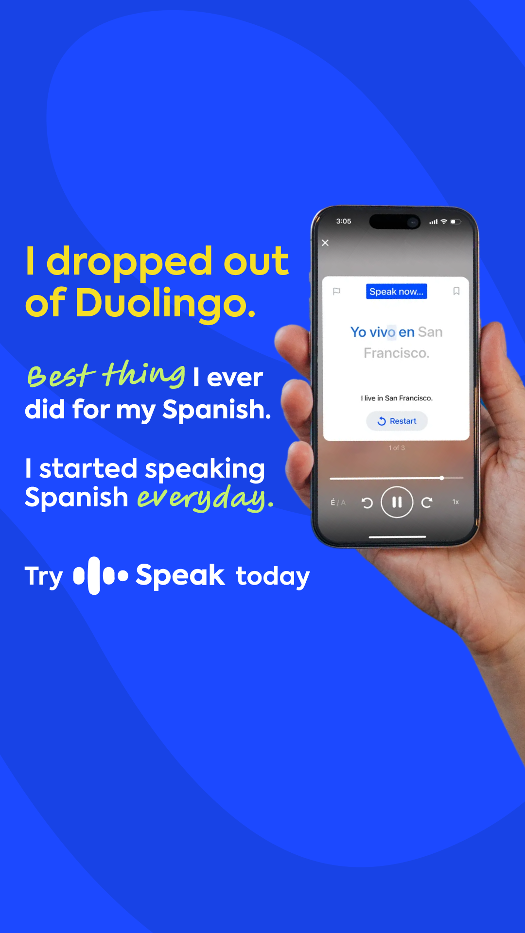 Speak Facebook ad