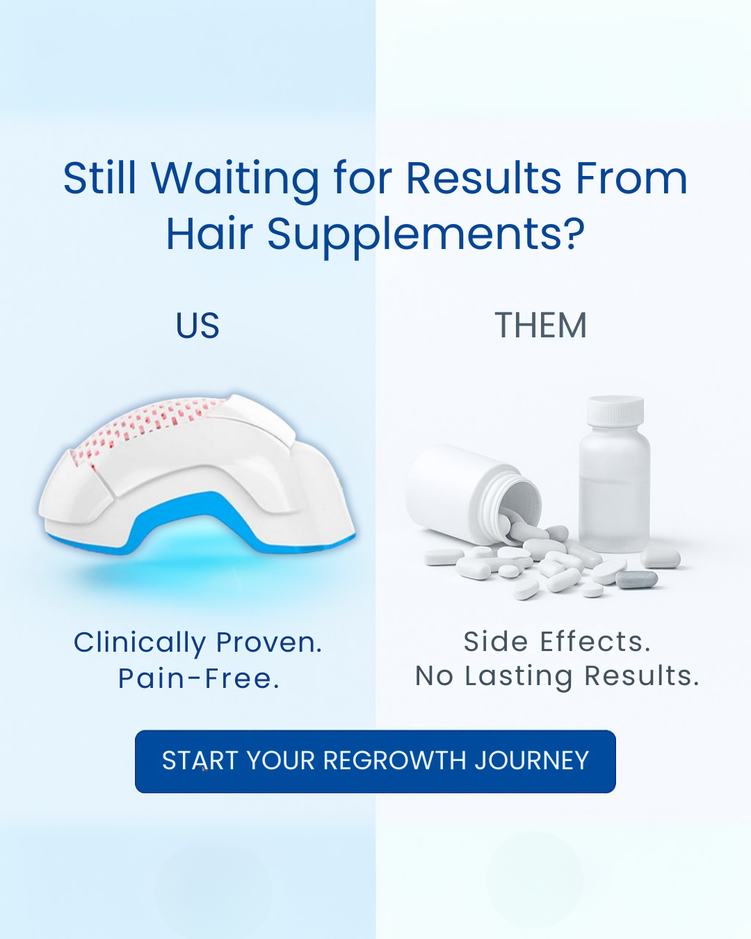 Theradome Facebook ad: Stop Hair Loss. Start Confidence