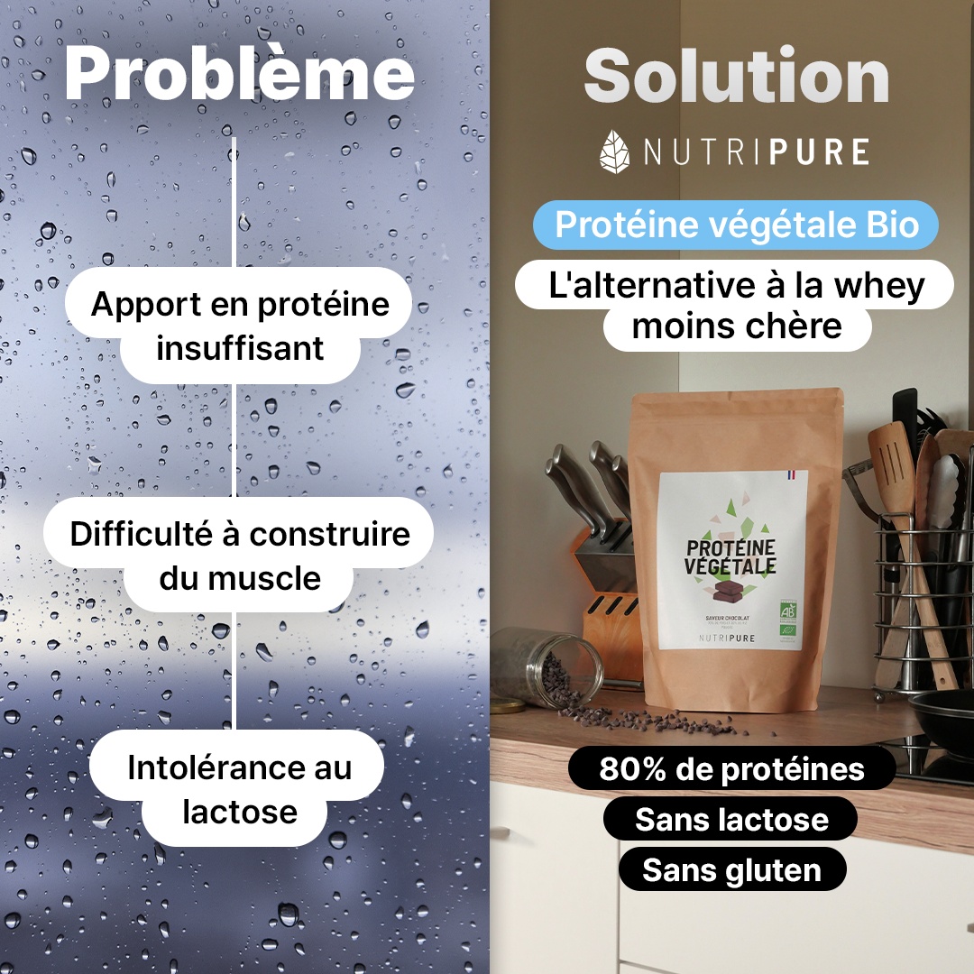 Nutripure Facebook ad: L'alternative bio à la whey, le prix en moins!