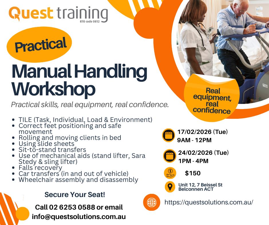 Quest Training Solutions Facebook ad: Ready to level up your manual handling skills…