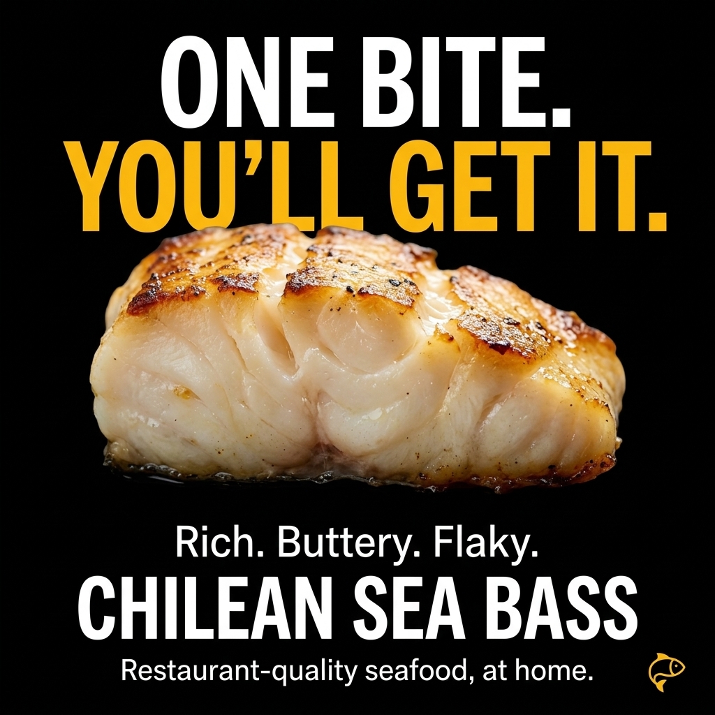 PrimeFish Seafood Co. Facebook ad: BRING CHILEAN SEA BASS HOME
