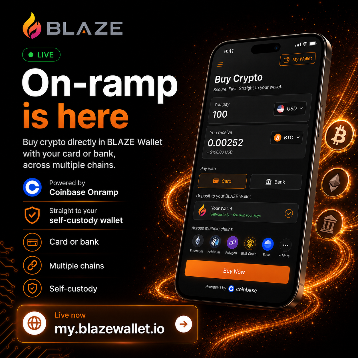 BLAZE Wallet Facebook ad from Jul 9, 2026