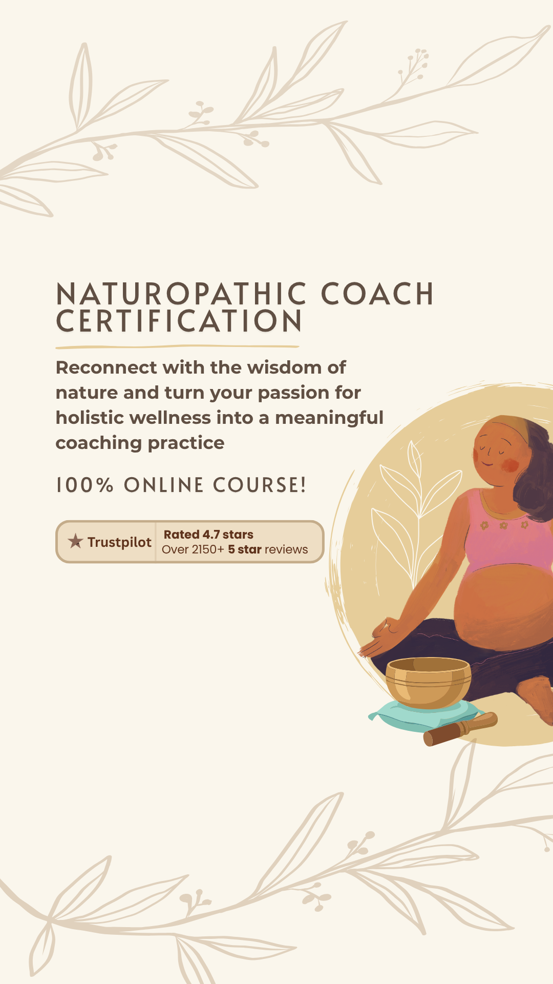 Efficient Therapist Facebook ad: Become a Certified Naturopathic Coach