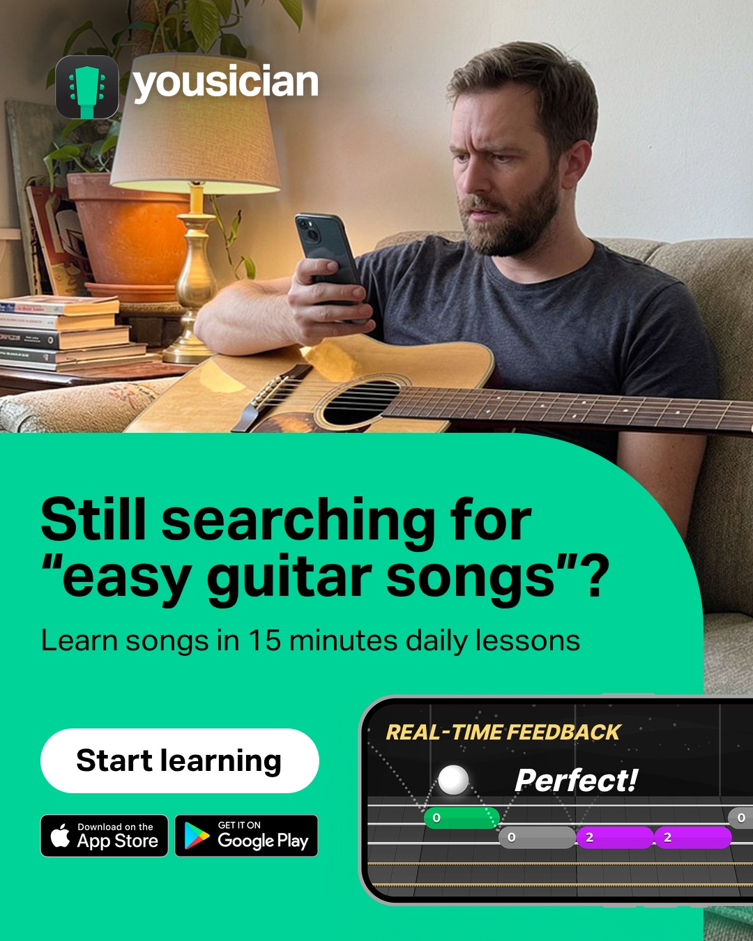 Yousician Facebook ad