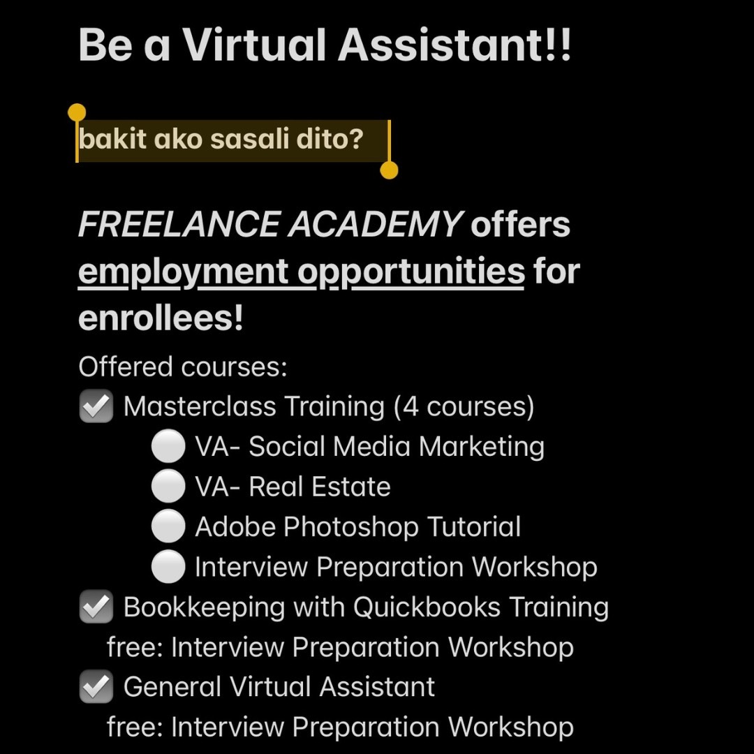 Freelance Academy - Virtual Assistant Training Facebook ad