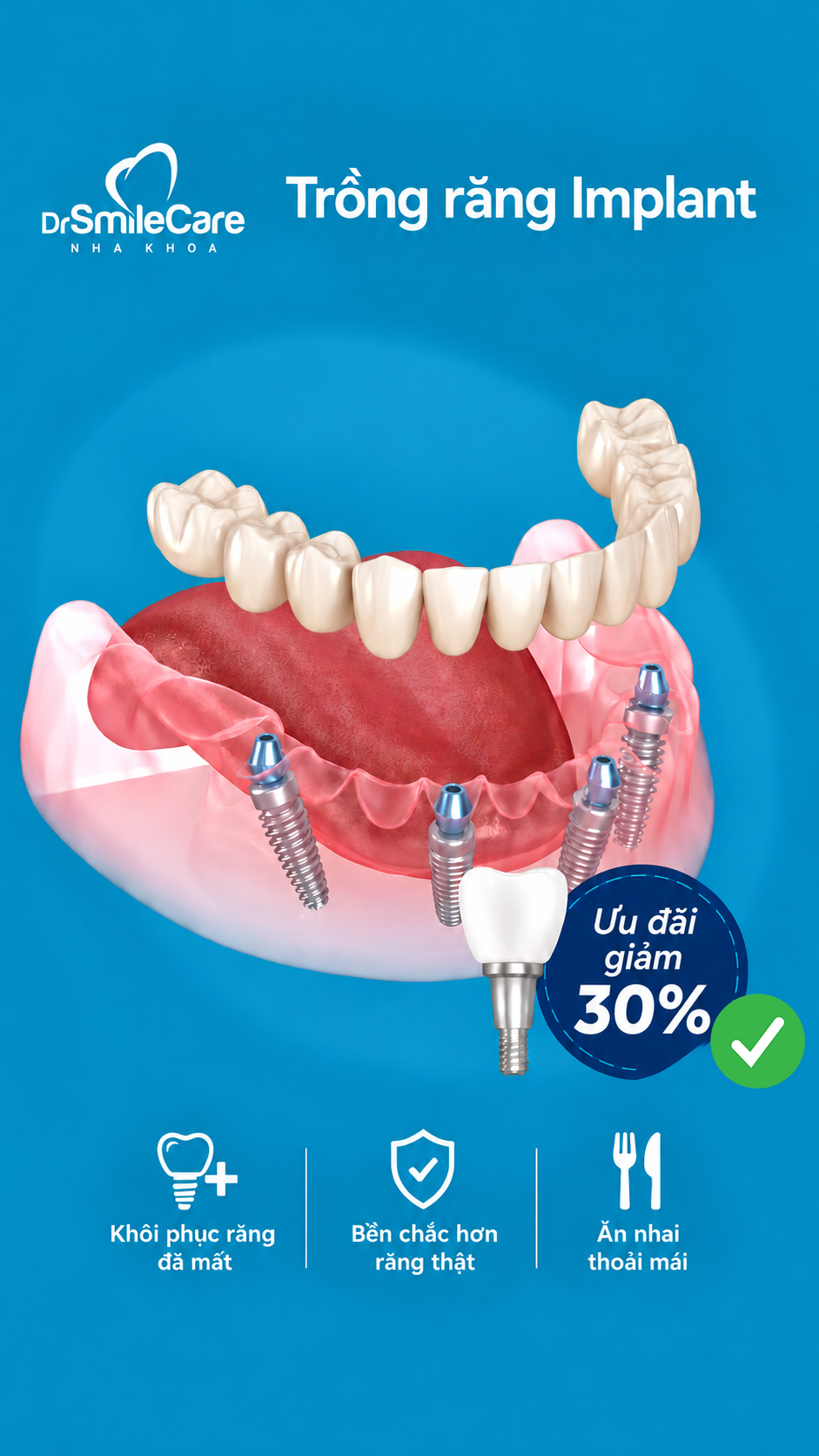 Dr.SMILECARE Gò Vấp - Trụ Implant chính hãng Facebook ad: Tư vấn ngay cùng bác sĩ