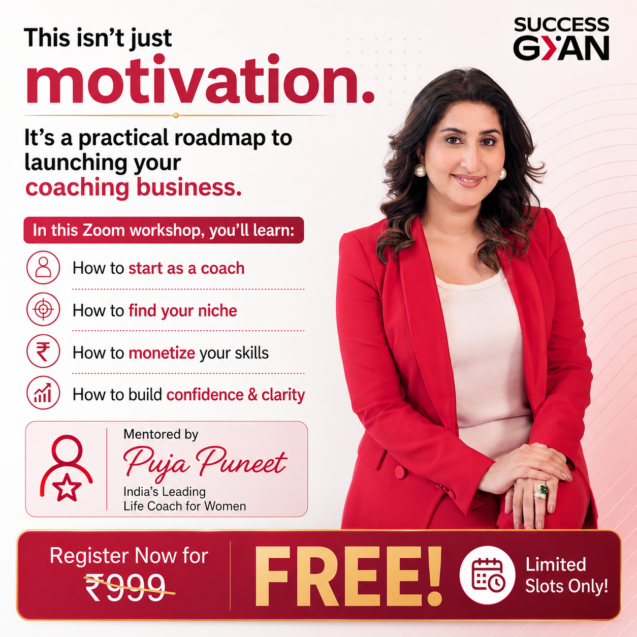 Success Gyan SGA Facebook ad: Register Now For FREE!