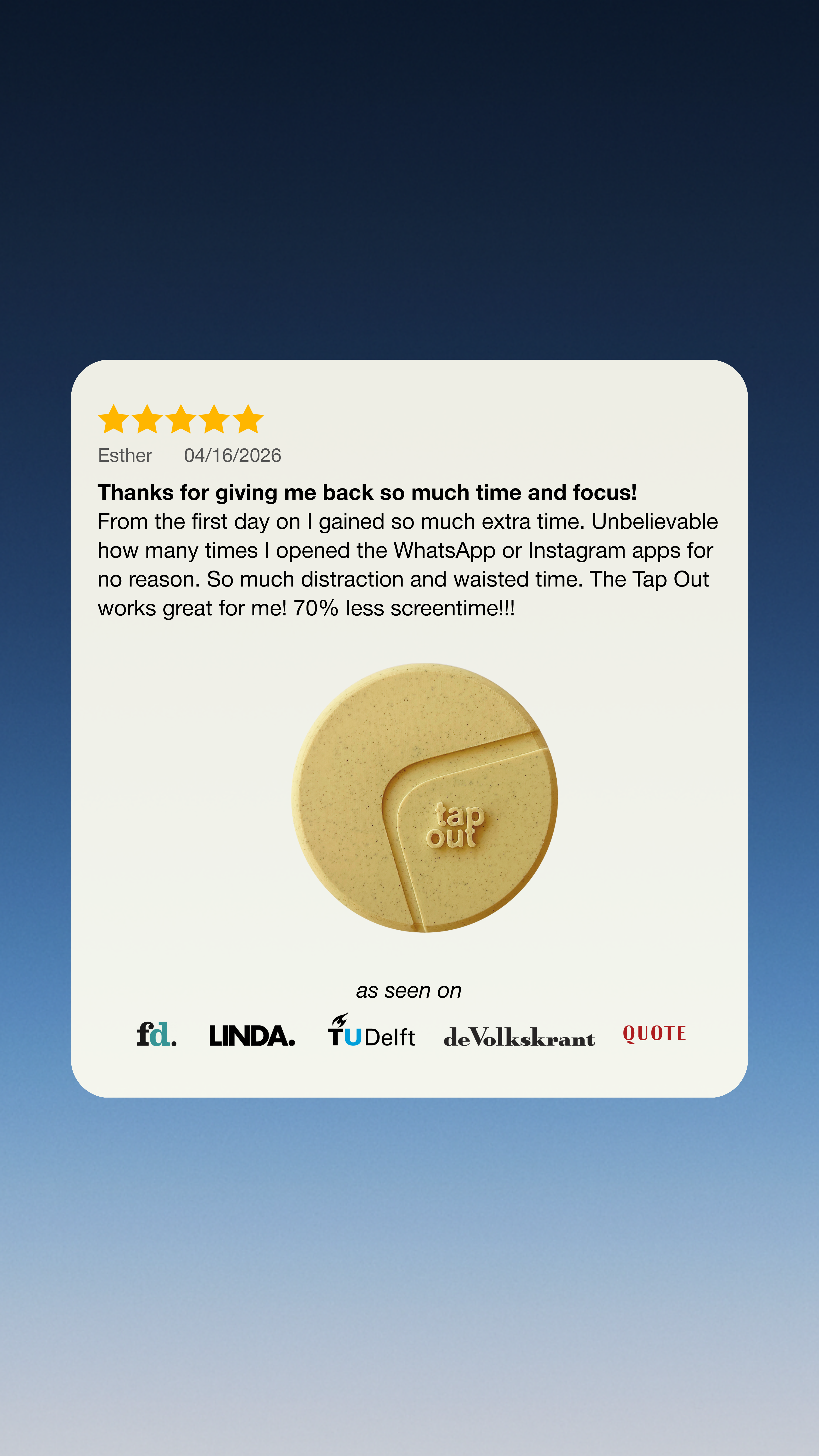 Tap Out Facebook ad