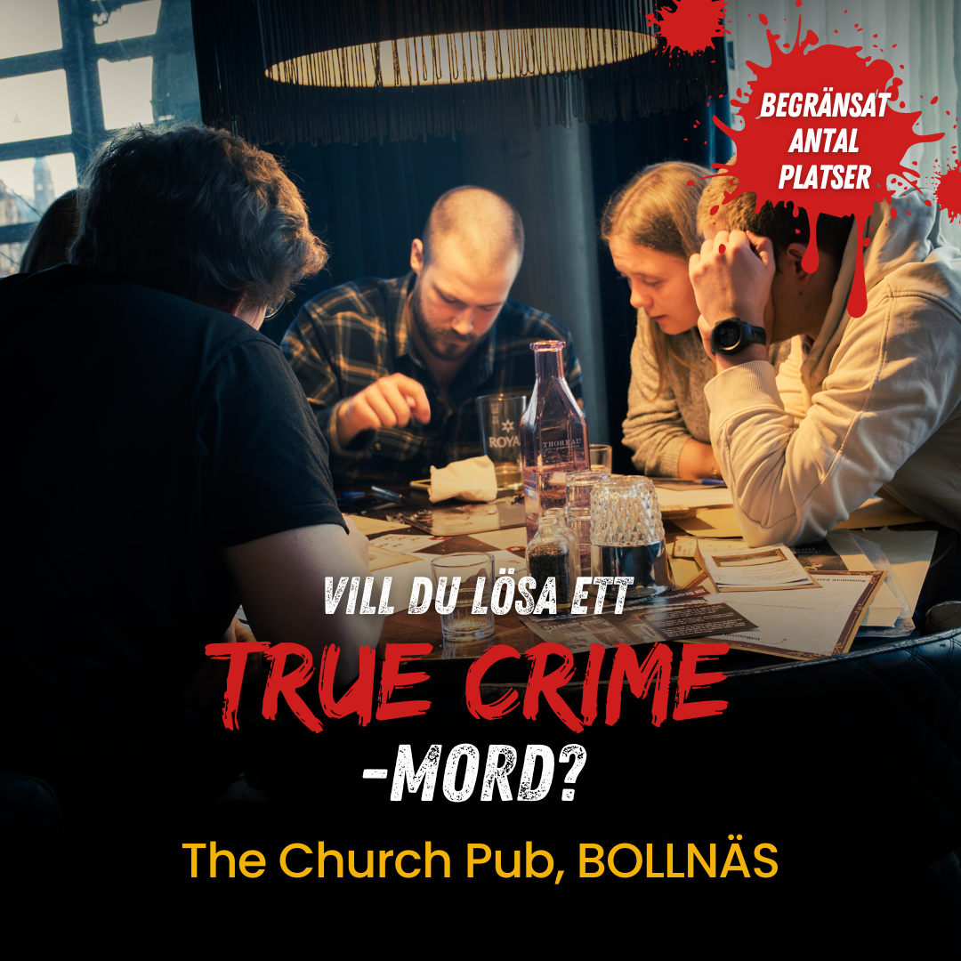 Mystery Games Facebook ad: Middag & mordgåta i Bollnäs