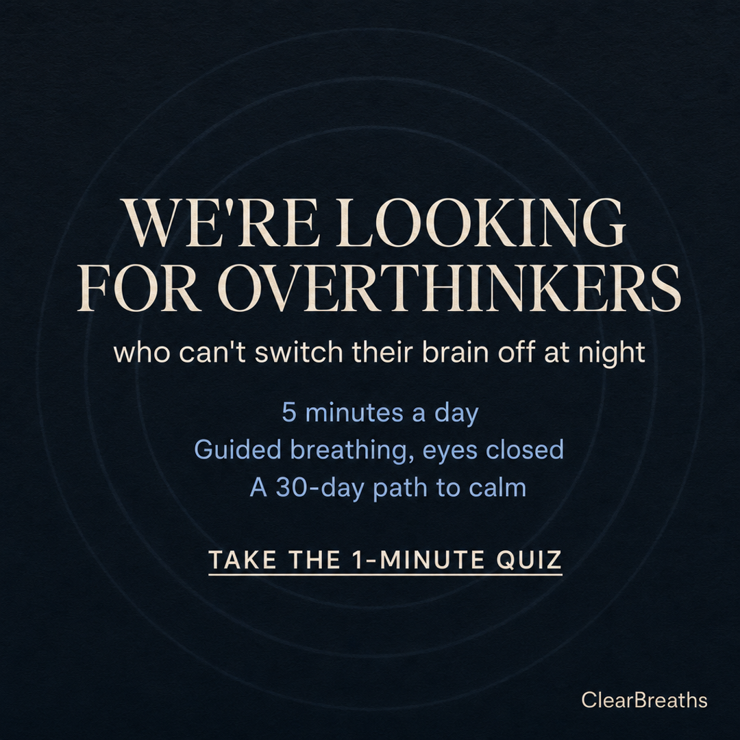 ClearBreaths Facebook ad: Calling all overthinkers