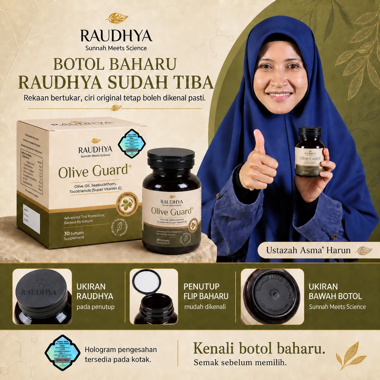 OliveGuard+ Organic By Raudhya Facebook ad: 𝗕𝗢𝗧𝗢𝗟 𝗕𝗔𝗛𝗔𝗥𝗨 𝗥𝗔𝗨𝗗𝗛𝗬𝗔 𝗦𝗨𝗗𝗔𝗛 𝗧𝗜𝗕𝗔!