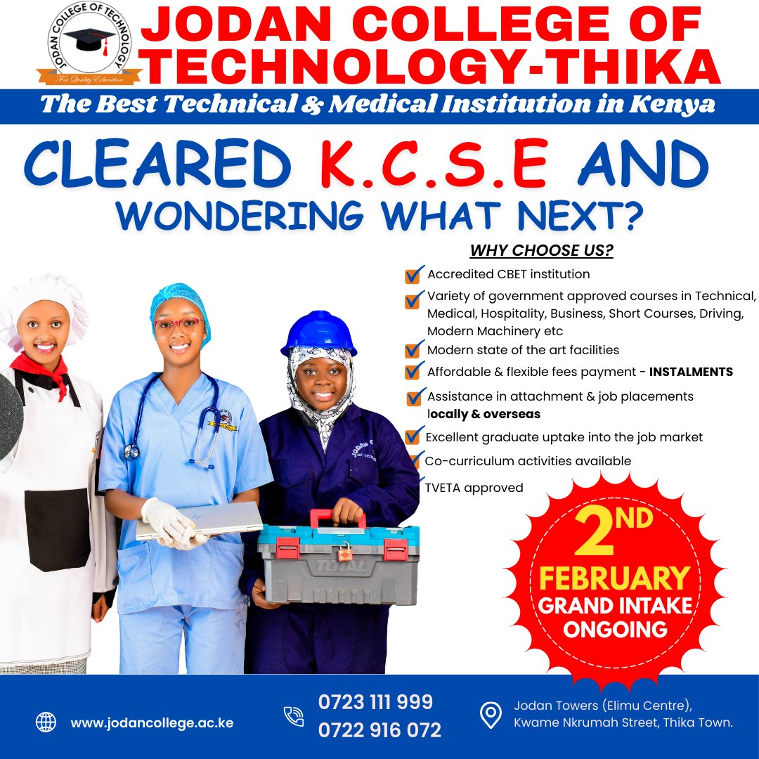 Jodan College of Technology-Thika Main Campus - Jodan Towers Facebook ad: 𝐖𝐎𝐍𝐃𝐄𝐑𝐈𝐍𝐆 𝐖𝐇𝐀𝐓 𝐍𝐄𝐗𝐓 𝐀𝐅𝐓𝐄𝐑…