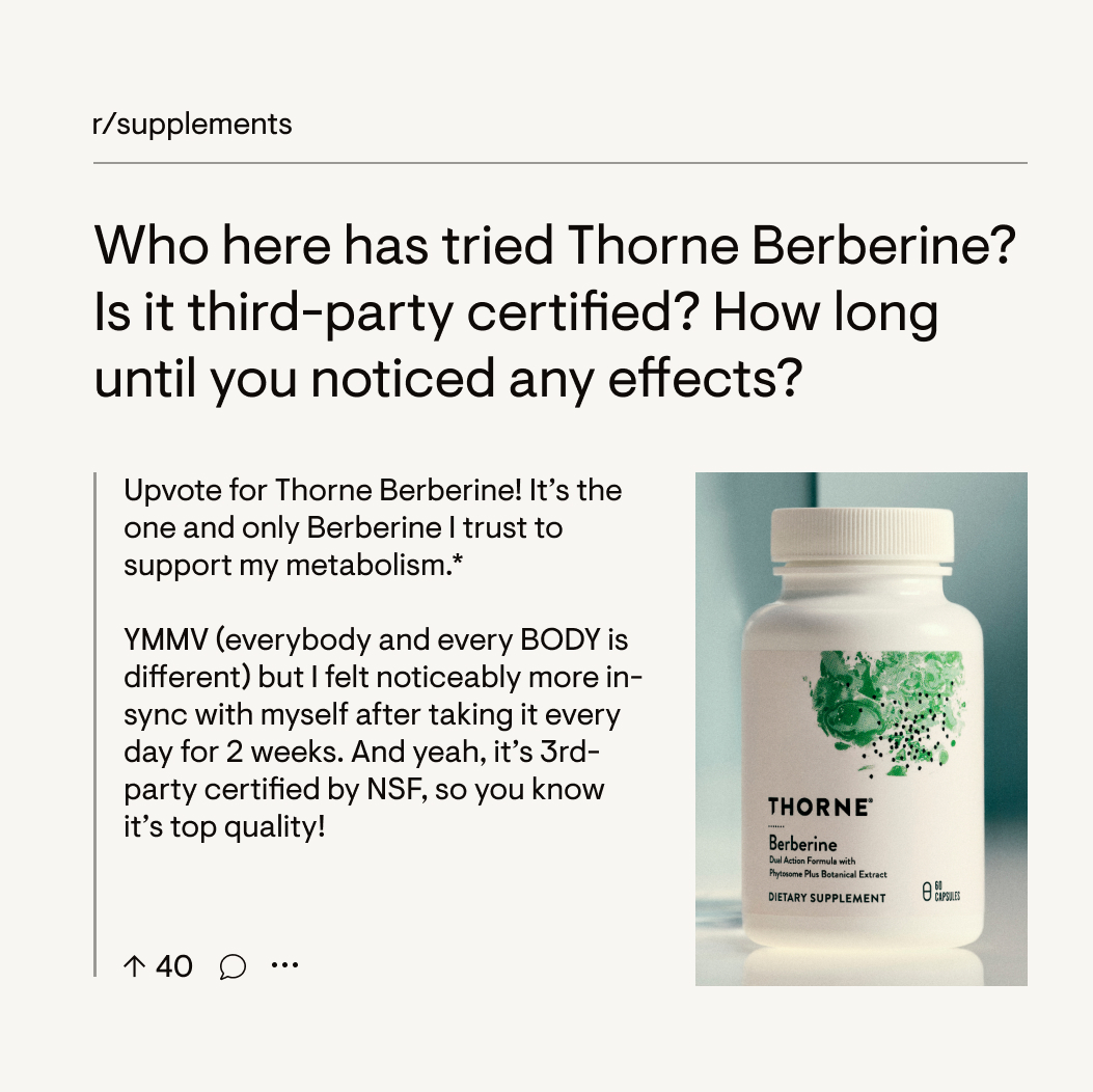 Thorne Facebook ad