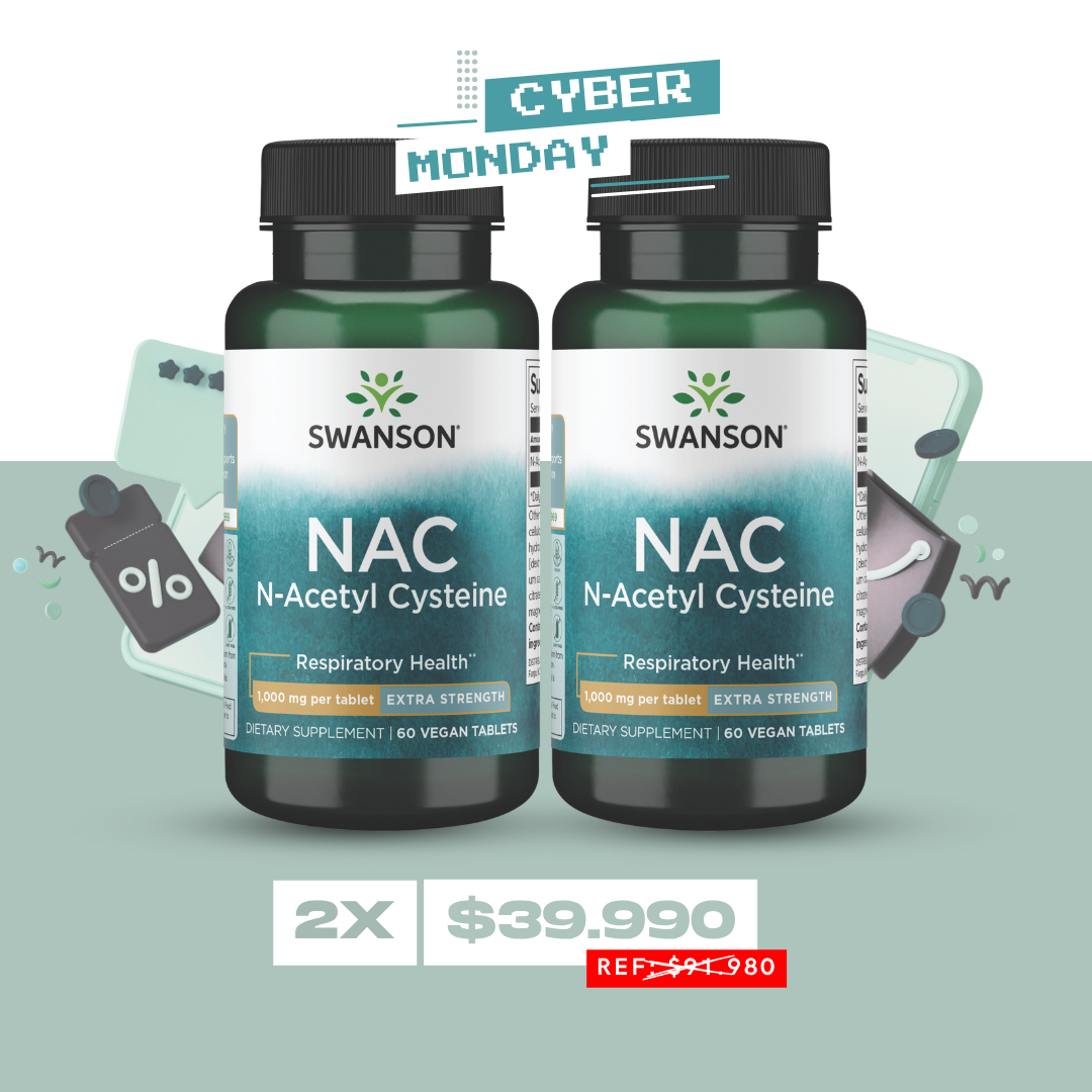 globalnutrition.cl Facebook ad: 2x NAC Swanson · $39.990