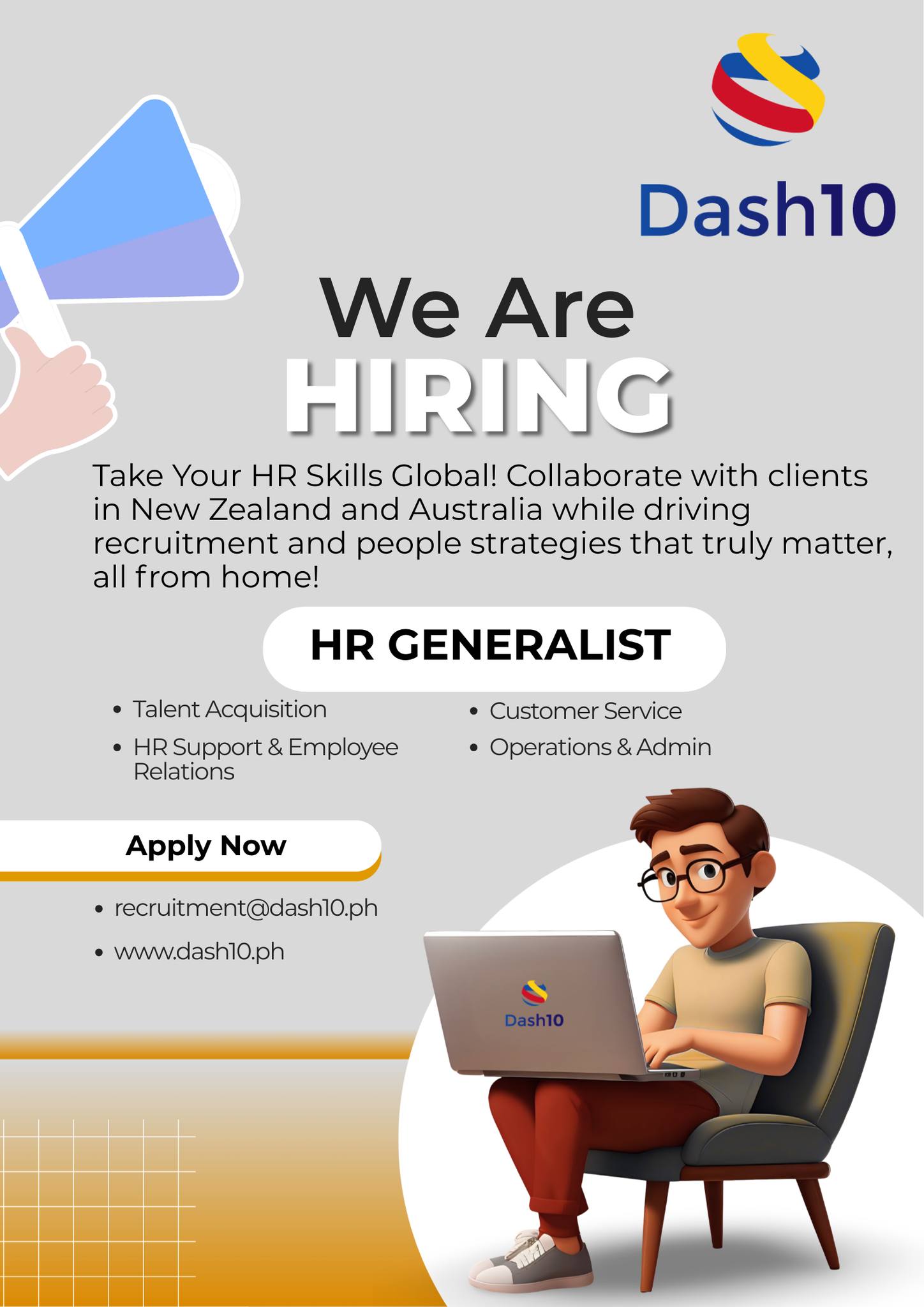 Dash 10 Managed Services Facebook ad: Take Your HR Skills Global!