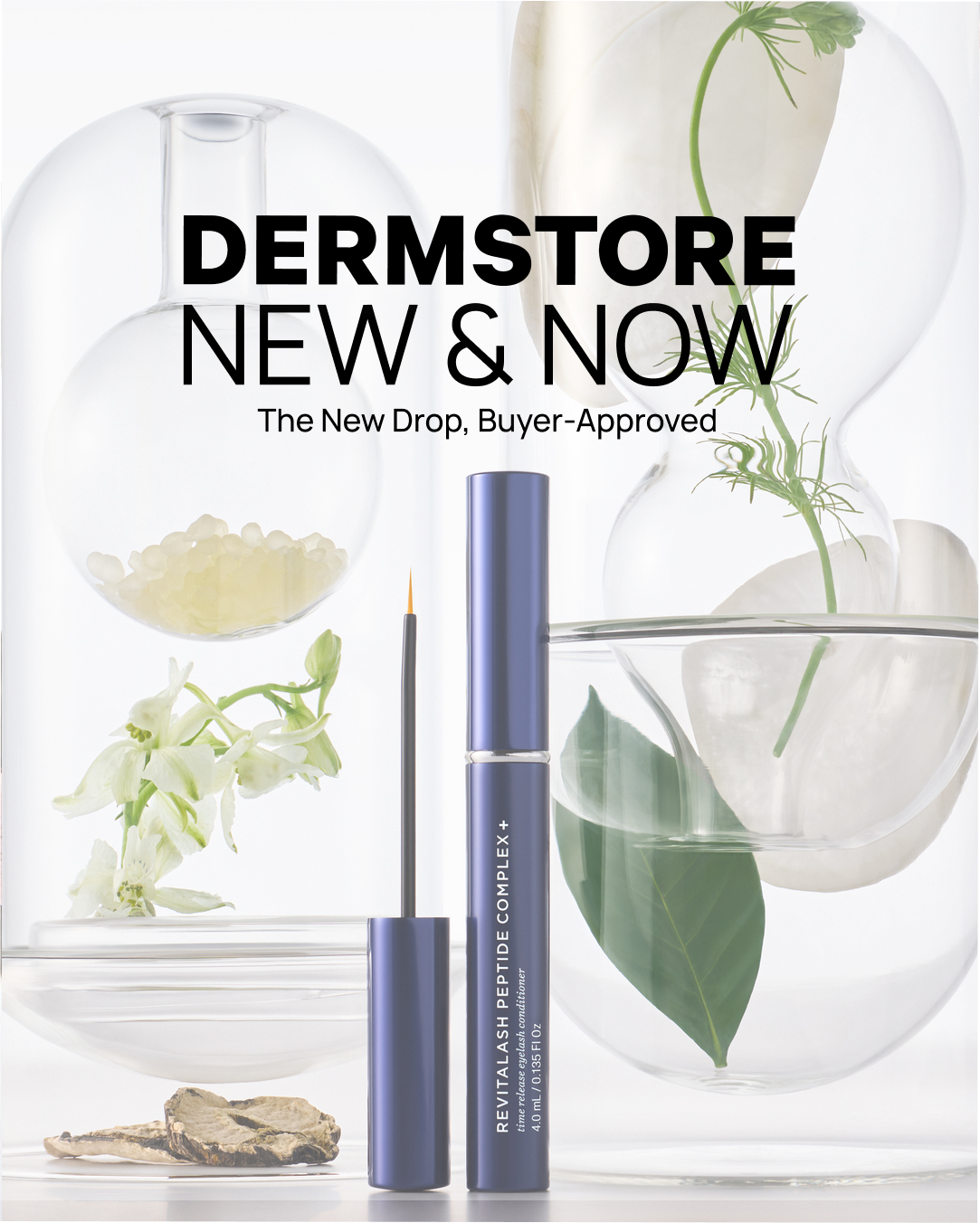 Dermstore Facebook ad: RevitaLash Peptide Complex+ Time Release Eyelash Conditioner