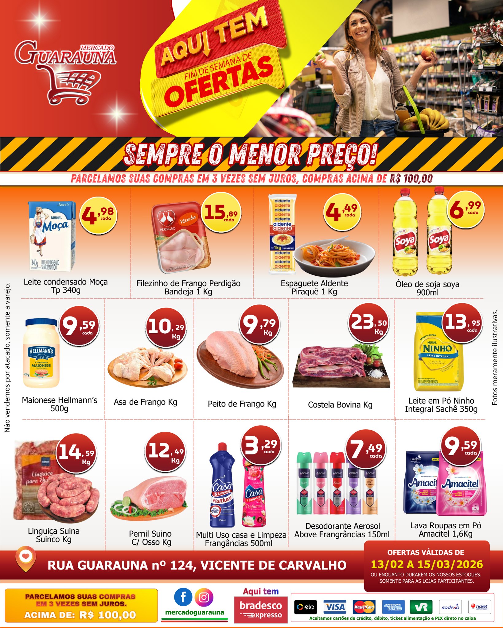 Mercado Guaraúna Facebook ad: OFERTAS DO FIM DE SEMANA