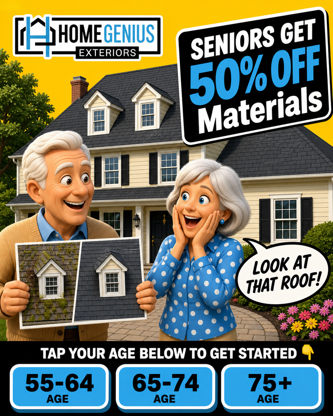 Home Genius Exteriors Facebook ad