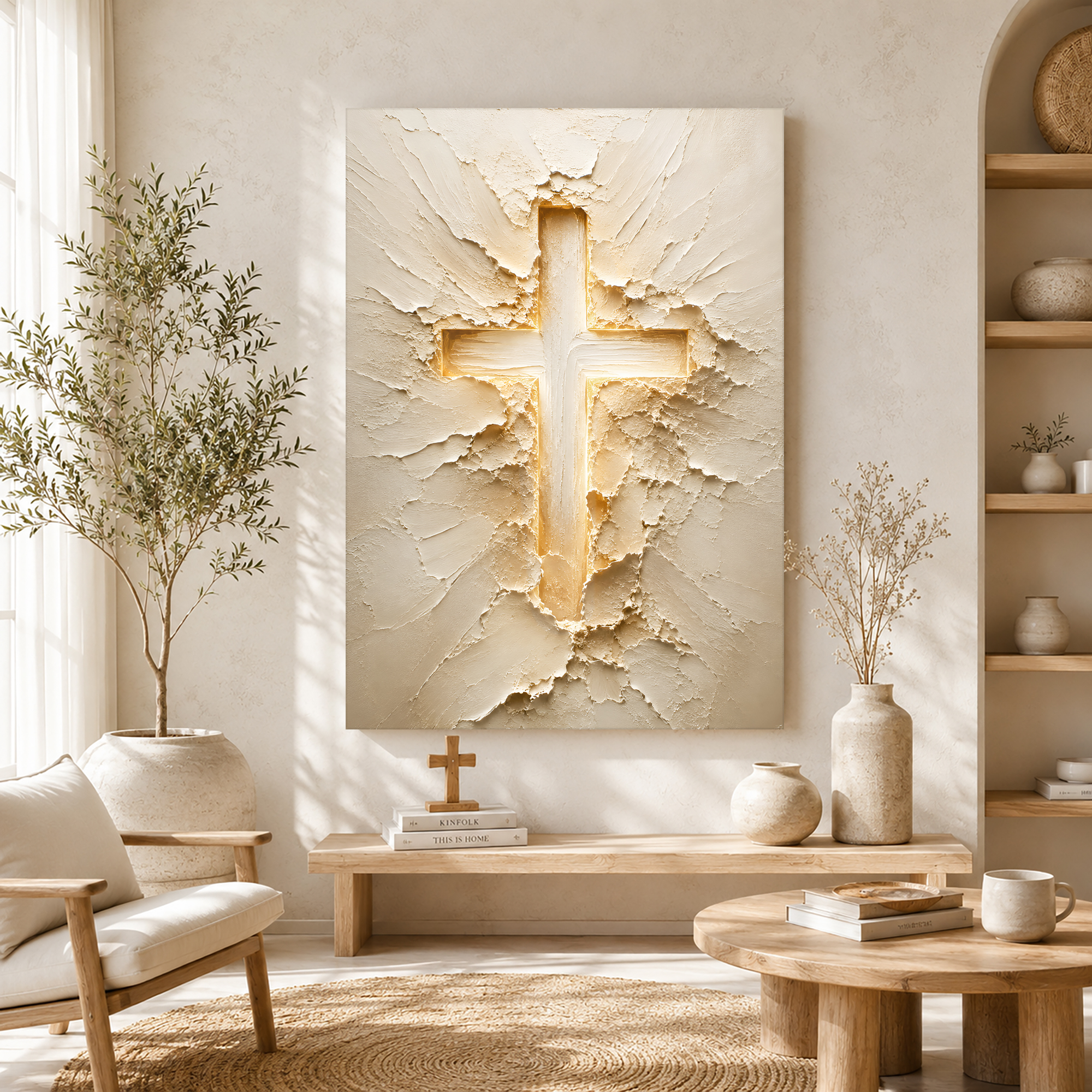 Tailored Canvases - Personalized Art Facebook ad: Radiant Faith Cross | Made in the USA | Ships Fast