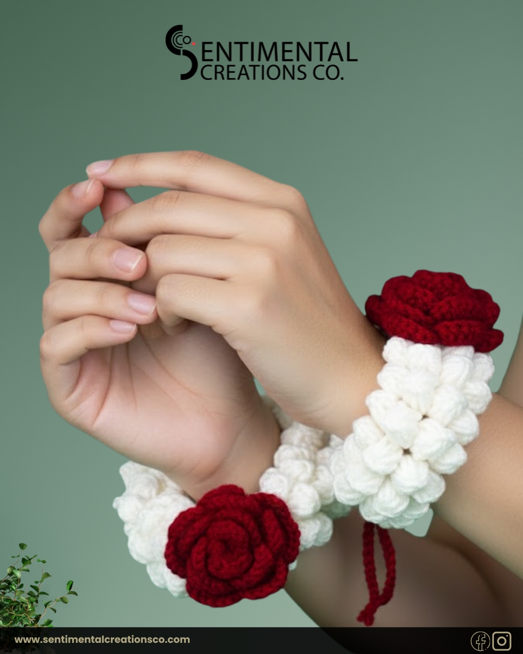 Sentimental Creations Facebook ad: Handmade crochet gajras