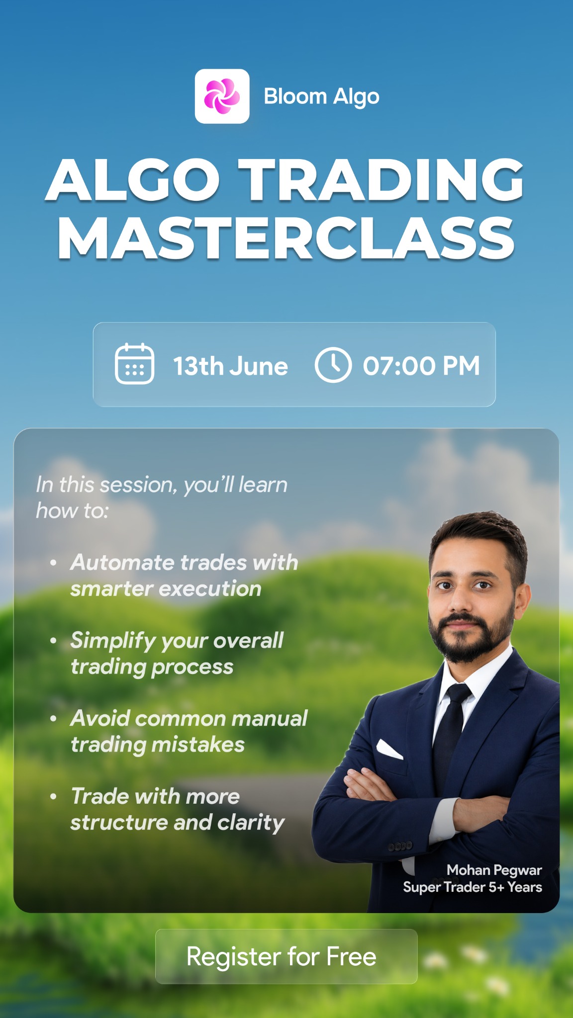 Bloom Algo Facebook ad: Join our webinar to learn about the algo based tool that…